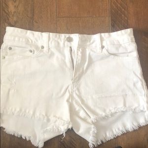 White high waisted just USA jean shorts